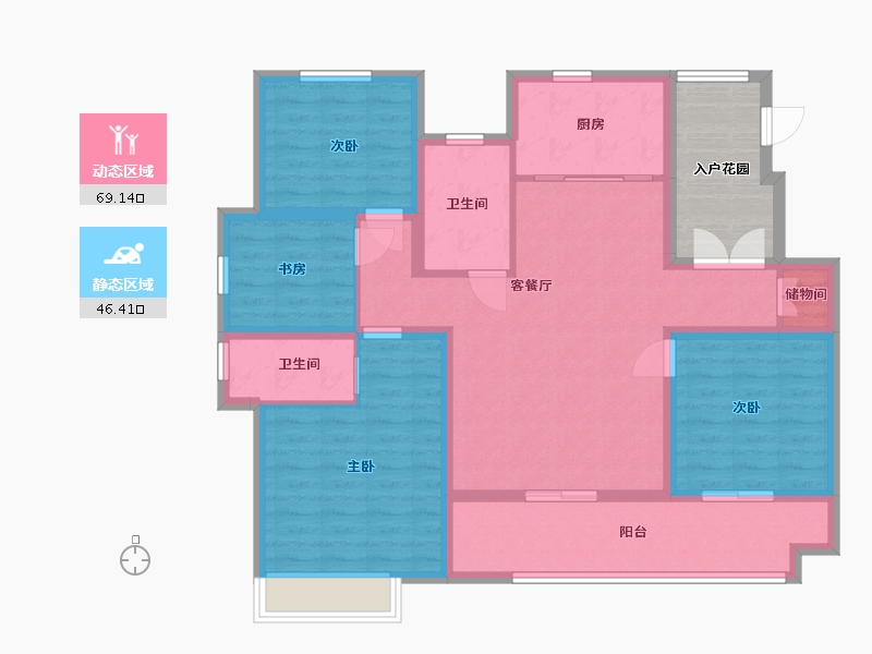 江苏省-淮安市-海棠晴园-110.40-户型库-动静分区