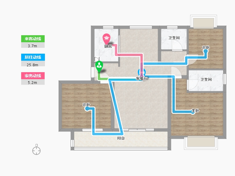 江苏省-盐城市-驿龙华府-95.20-户型库-动静线