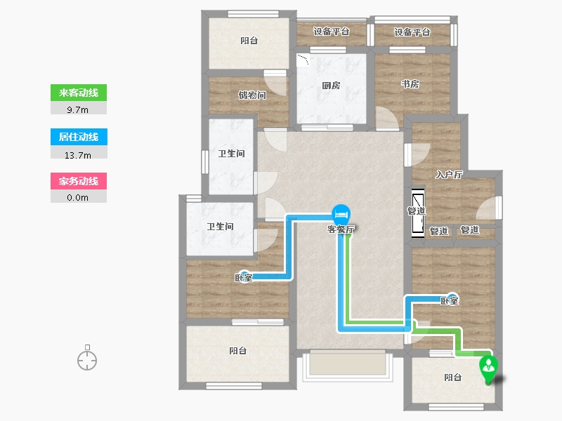 浙江省-宁波市-万科未来广场-101.23-户型库-动静线