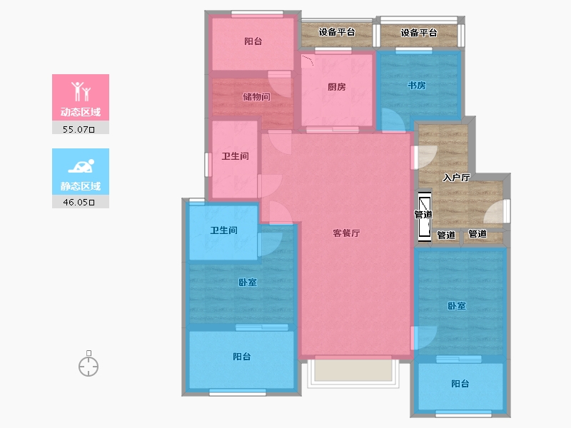 浙江省-宁波市-万科未来广场-101.23-户型库-动静分区