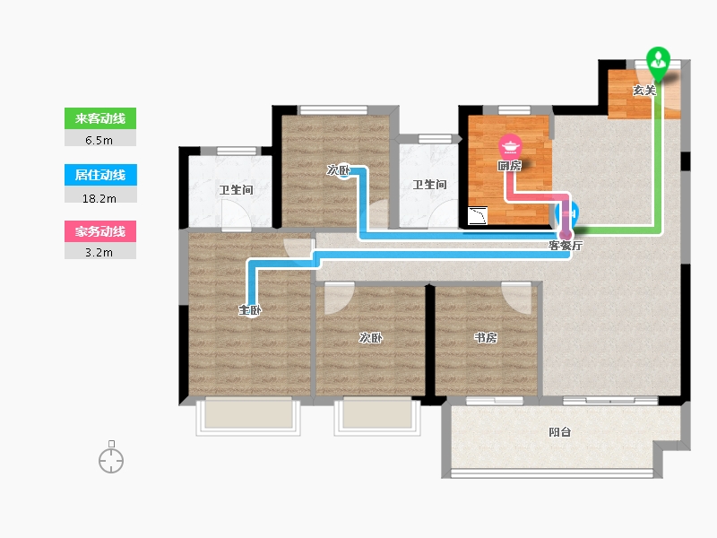 江苏省-常州市-新城明昱玖园-105.73-户型库-动静线