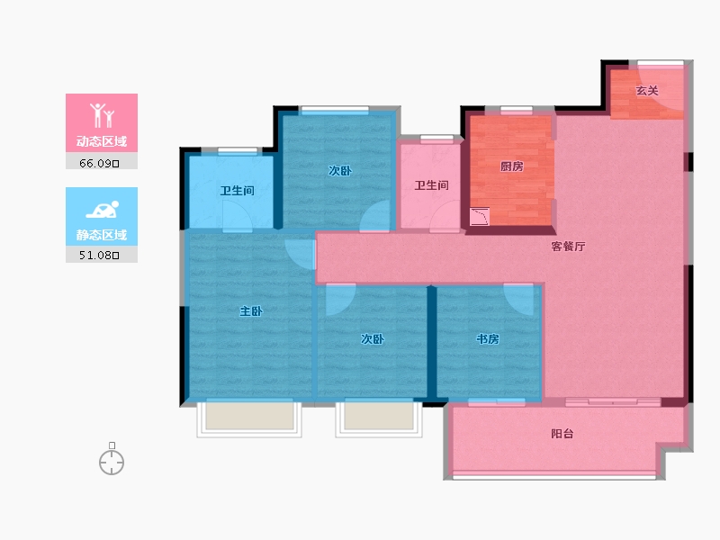 江苏省-常州市-新城明昱玖园-105.73-户型库-动静分区