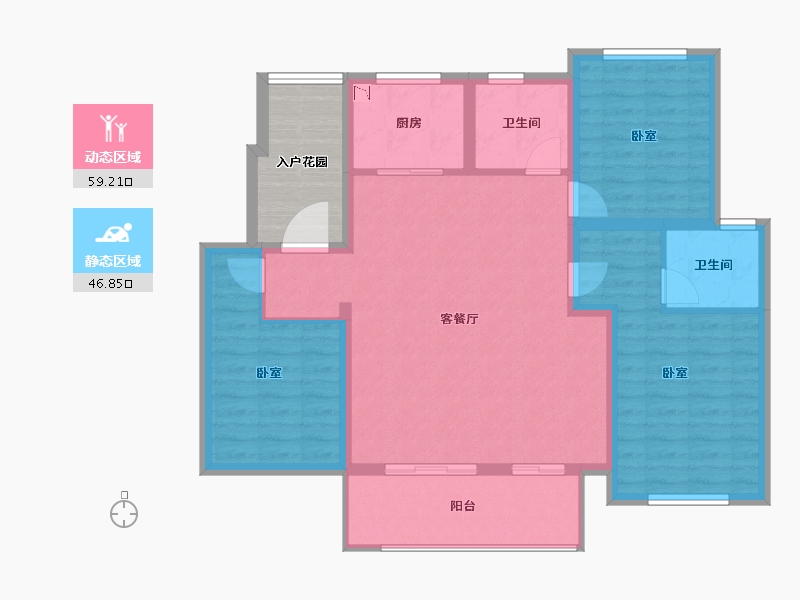 江苏省-宿迁市-飞翔·新城学府-102.01-户型库-动静分区