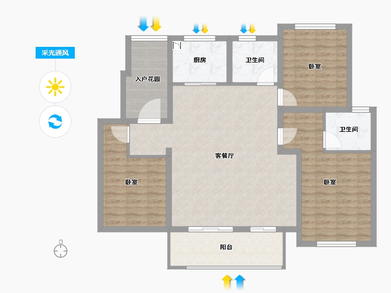 江苏省-宿迁市-飞翔·新城学府-102.01-户型库-采光通风