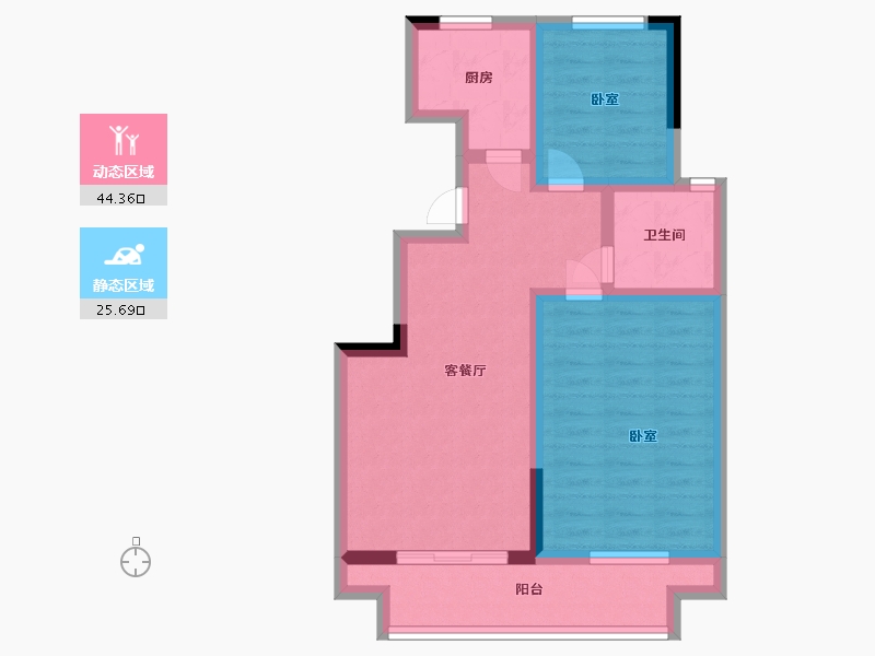 浙江省-宁波市-临湾府-60.99-户型库-动静分区