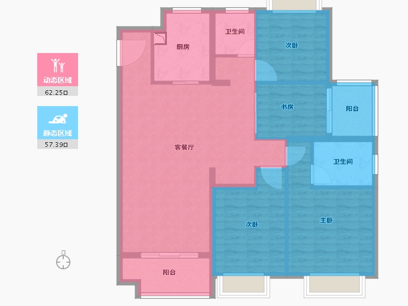 江苏省-苏州市-华侨城翡翠天域-108.00-户型库-动静分区