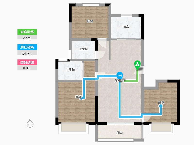 浙江省-宁波市-中传首府-83.88-户型库-动静线