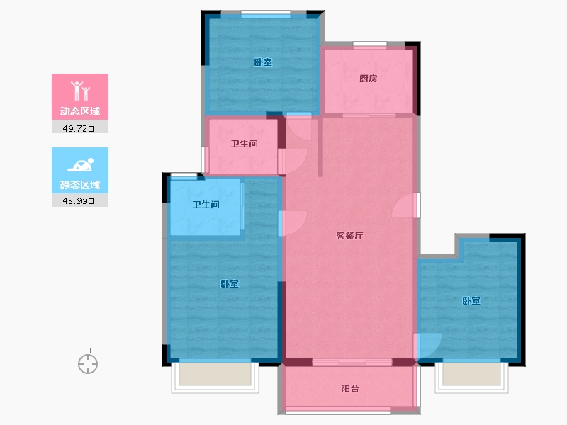 浙江省-宁波市-中传首府-83.88-户型库-动静分区