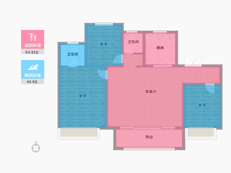 江苏省-宿迁市-吾悦广场（吾悦华府）-103.15-户型库-动静分区