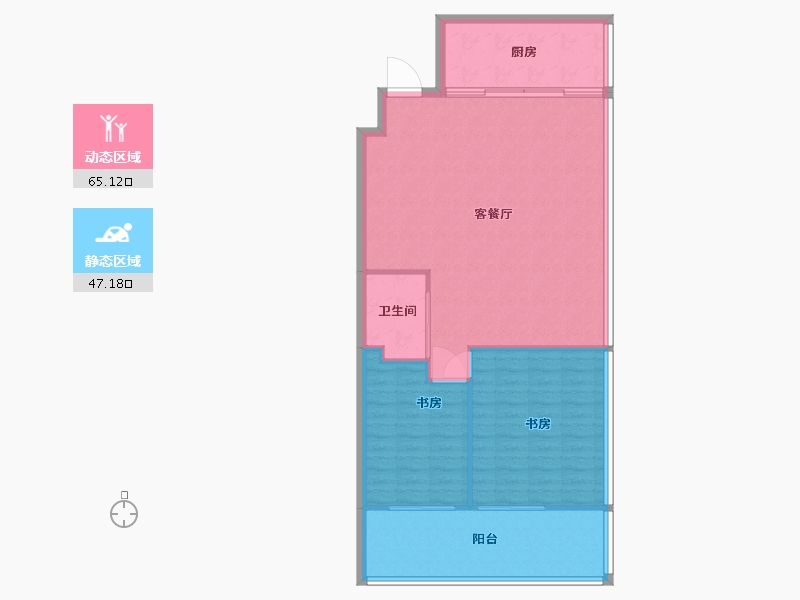 浙江省-宁波市-江湾SOHO-105.00-户型库-动静分区