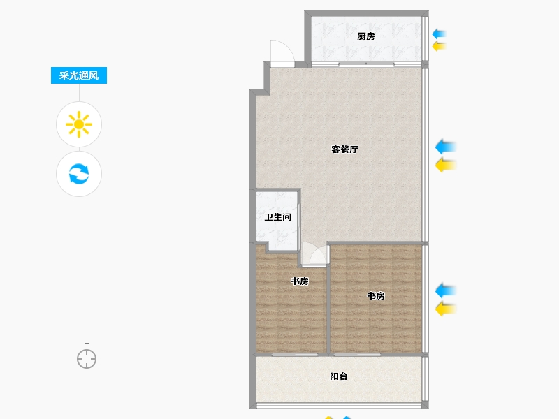 浙江省-宁波市-江湾SOHO-105.00-户型库-采光通风