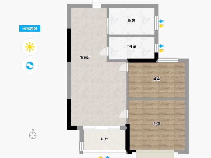 浙江省-宁波市-临湾府-50.99-户型库-采光通风