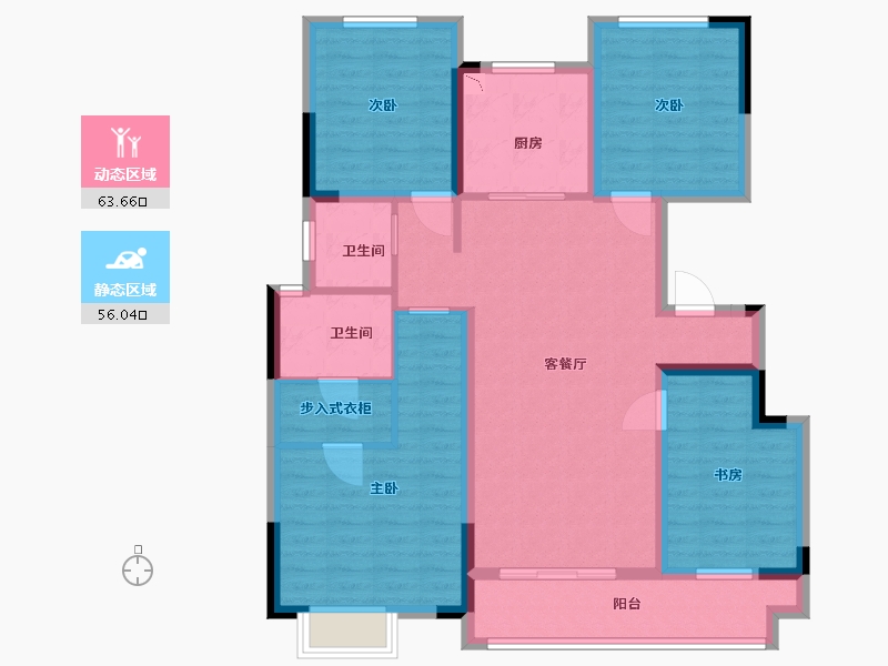 江苏省-淮安市-中梁·玖龙首府-106.40-户型库-动静分区