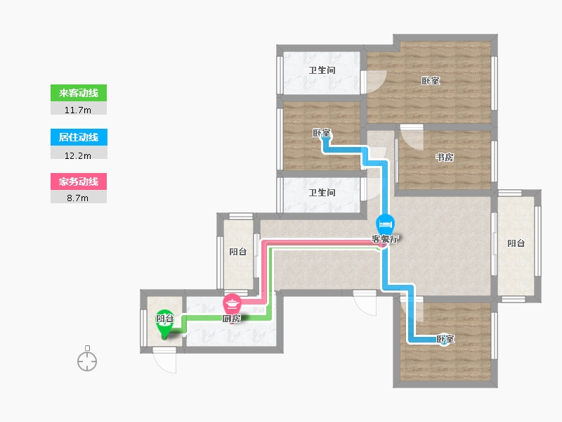 浙江省-温州市-润地巴厘九墅-102.00-户型库-动静线