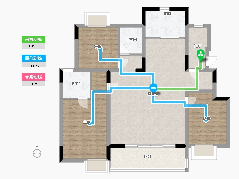 江苏省-南通市-融信·澜宸-96.00-户型库-动静线