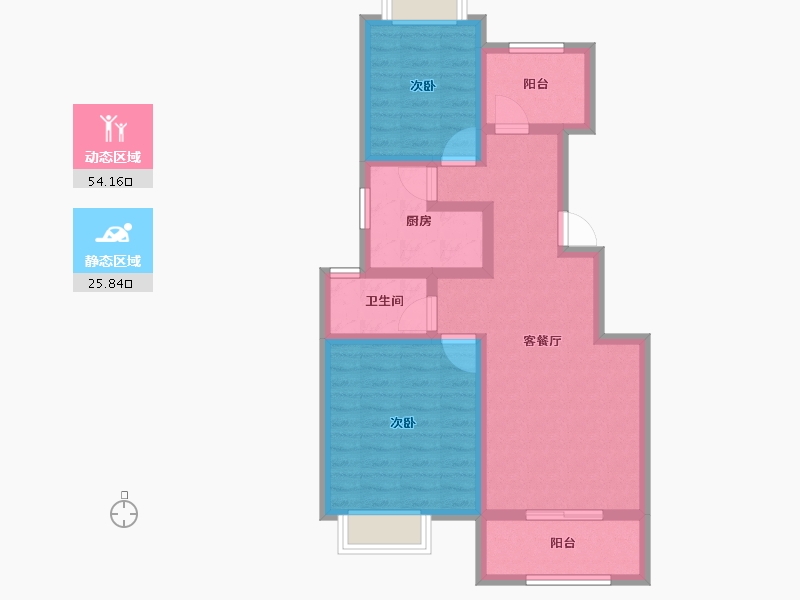 江苏省-扬州市-光明·朗悦华府-70.01-户型库-动静分区