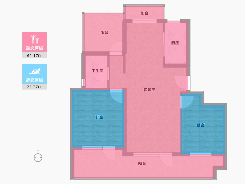 浙江省-绍兴市-合生杭州湾国际新城-74.00-户型库-动静分区