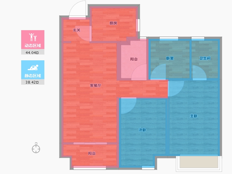 浙江省-杭州市-旭辉滨江东方悦府-73.57-户型库-动静分区