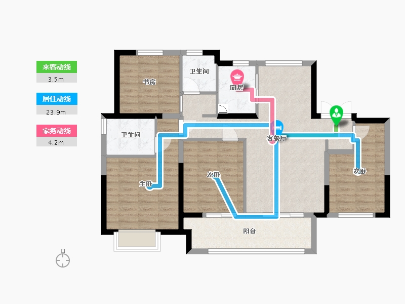 江苏省-淮安市-中南樾府-98.41-户型库-动静线