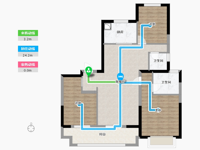 江苏省-淮安市-中南樾府-90.40-户型库-动静线