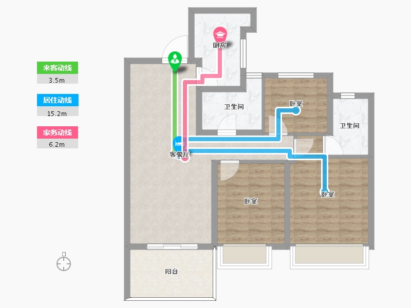 江苏省-南京市-雅居乐汇港城-82.00-户型库-动静线