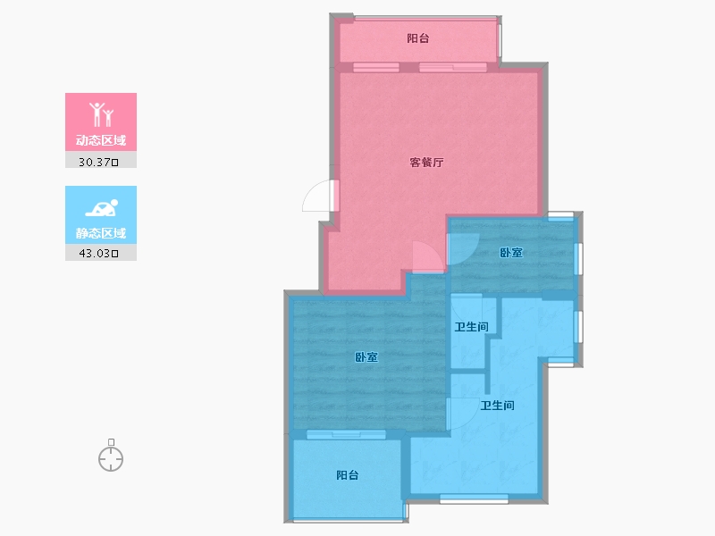 浙江省-温州市-楠溪云岚-66.00-户型库-动静分区