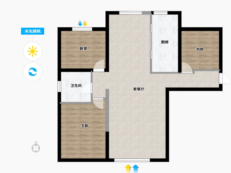 宁夏回族自治区-银川市-香榭丽舍花园-89.74-户型库-采光通风