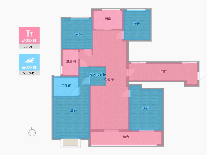 江苏省-南通市-金色家园-126.00-户型库-动静分区