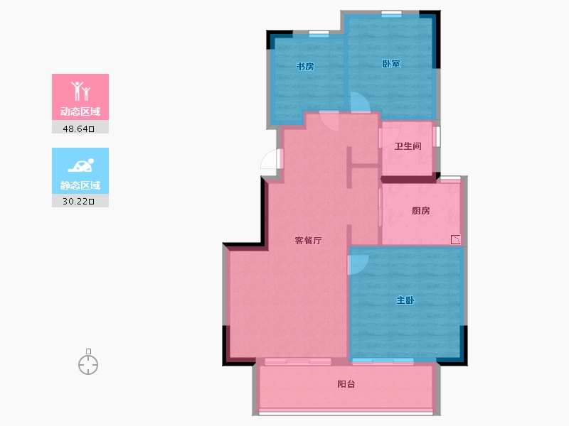 浙江省-宁波市-中旅宁宸院-71.00-户型库-动静分区