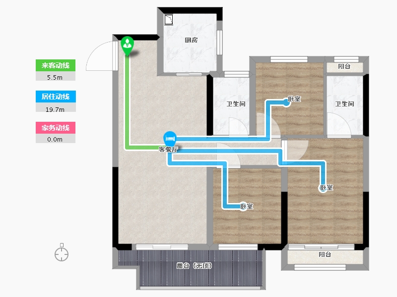 江苏省-苏州市-文锦云庭-86.00-户型库-动静线