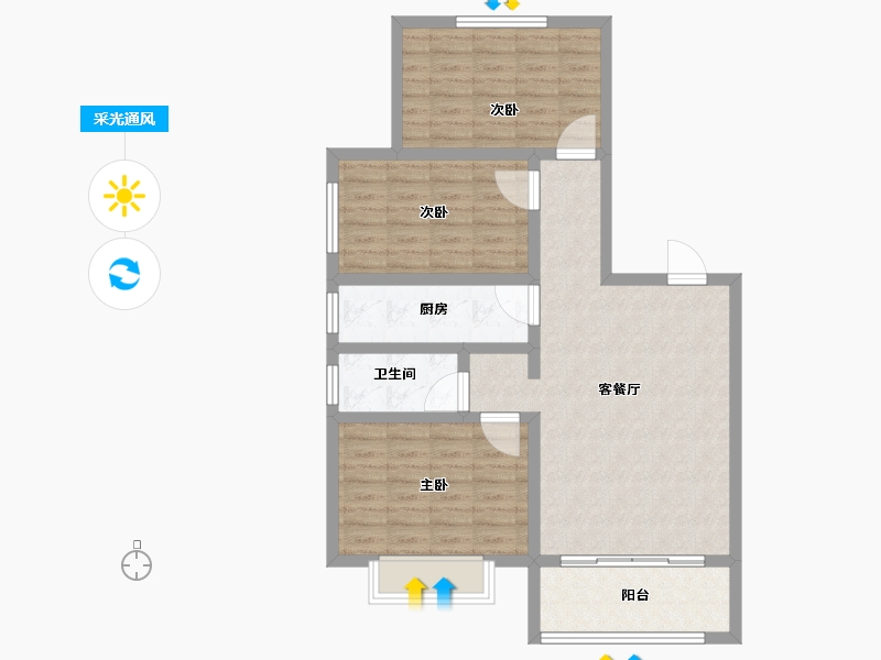 江苏省-徐州市-睢宁东城名郡-87.01-户型库-采光通风