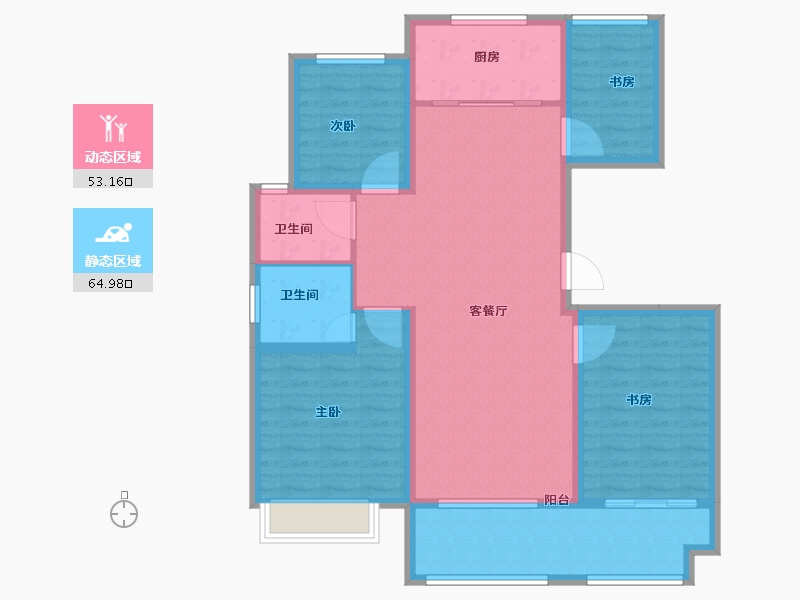 江苏省-徐州市-睢宁东城名郡-106.01-户型库-动静分区