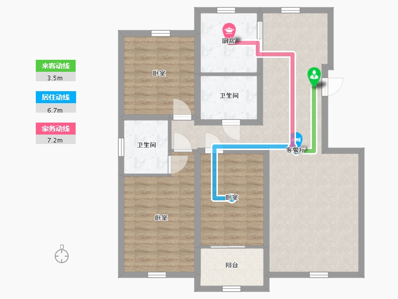 宁夏回族自治区-银川市-鹿先生的洋房(二期)-96.38-户型库-动静线