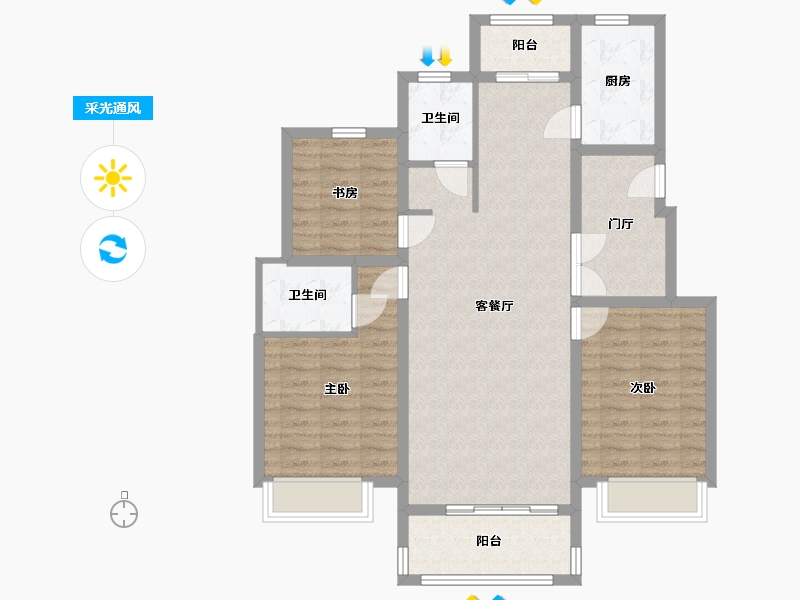 江苏省-盐城市-美麟常青藤-95.20-户型库-采光通风