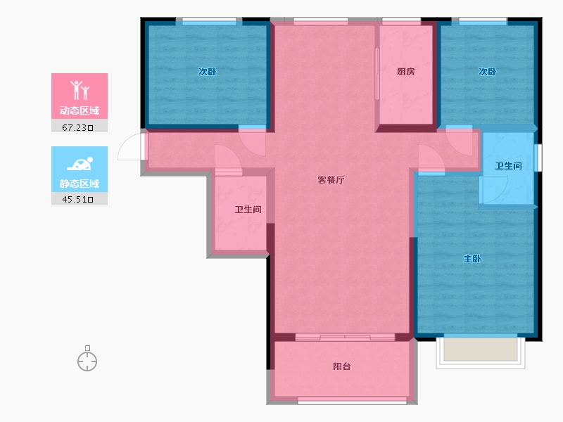 甘肃省-天水市-恒通御园-101.00-户型库-动静分区