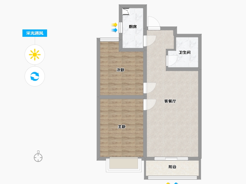 河北省-保定市-悦澜湾-65.00-户型库-采光通风