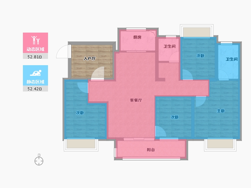 江苏省-苏州市-华侨城翡翠天域-102.00-户型库-动静分区