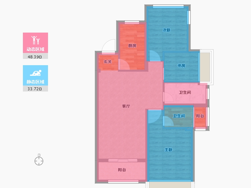 浙江省-杭州市-旭辉滨江东方悦府-73.02-户型库-动静分区