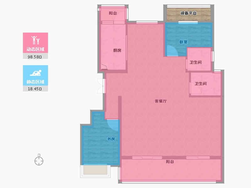 安徽省-合肥市-城建琥珀东华府-110.00-户型库-动静分区