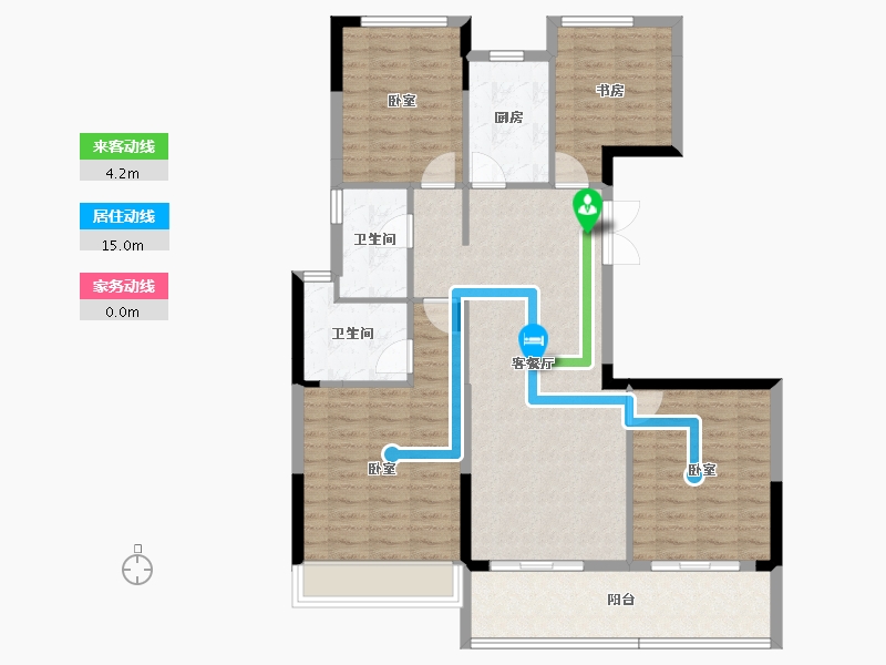 浙江省-金华市-明都星耀城-106.96-户型库-动静线