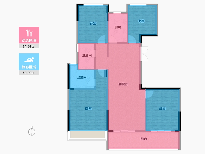 浙江省-金华市-明都星耀城-106.96-户型库-动静分区