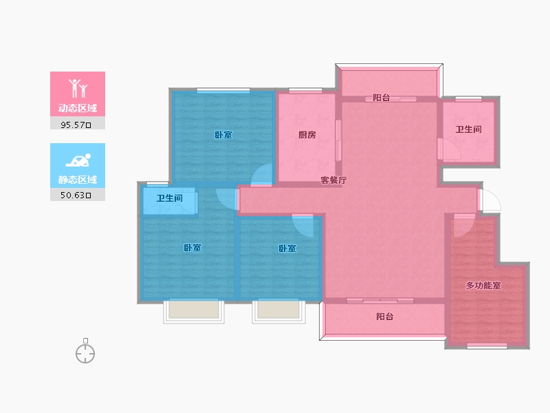 陕西省-宝鸡市-梧桐佳苑-131.01-户型库-动静分区