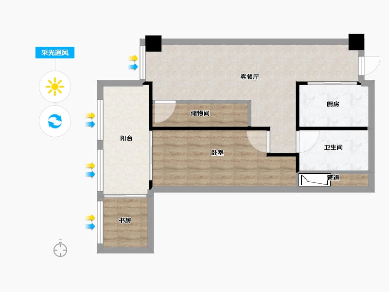 安徽省-合肥市-青芒loft-62.00-户型库-采光通风