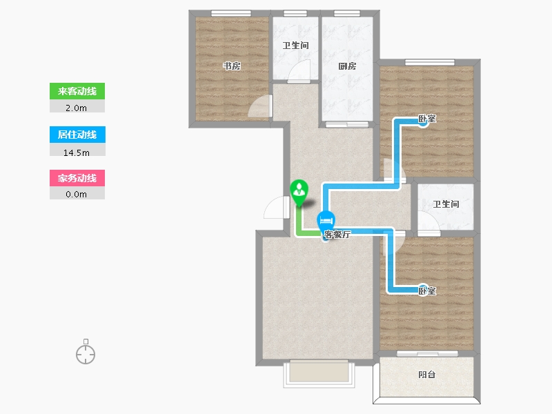 陕西省-宝鸡市-梧桐佳苑-107.00-户型库-动静线