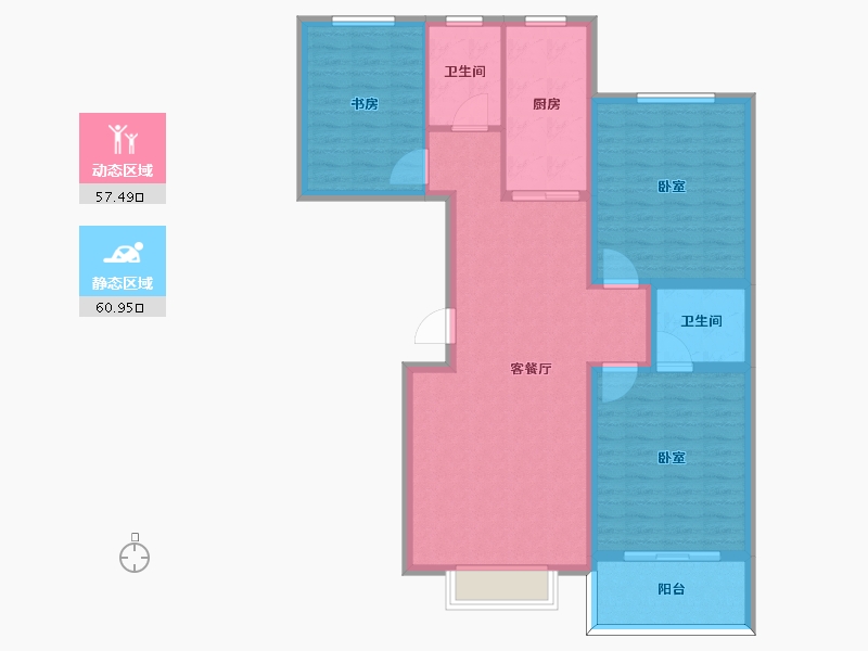 陕西省-宝鸡市-梧桐佳苑-107.00-户型库-动静分区