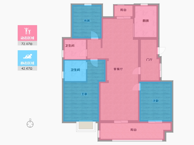 江苏省-南通市-美豪澜庭-102.00-户型库-动静分区