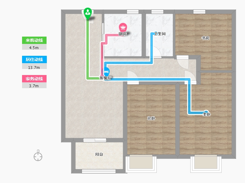 江苏省-南通市-美豪澜庭-80.00-户型库-动静线