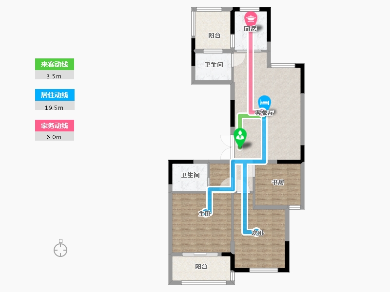 江苏省-淮安市-湖畔首府-94.90-户型库-动静线