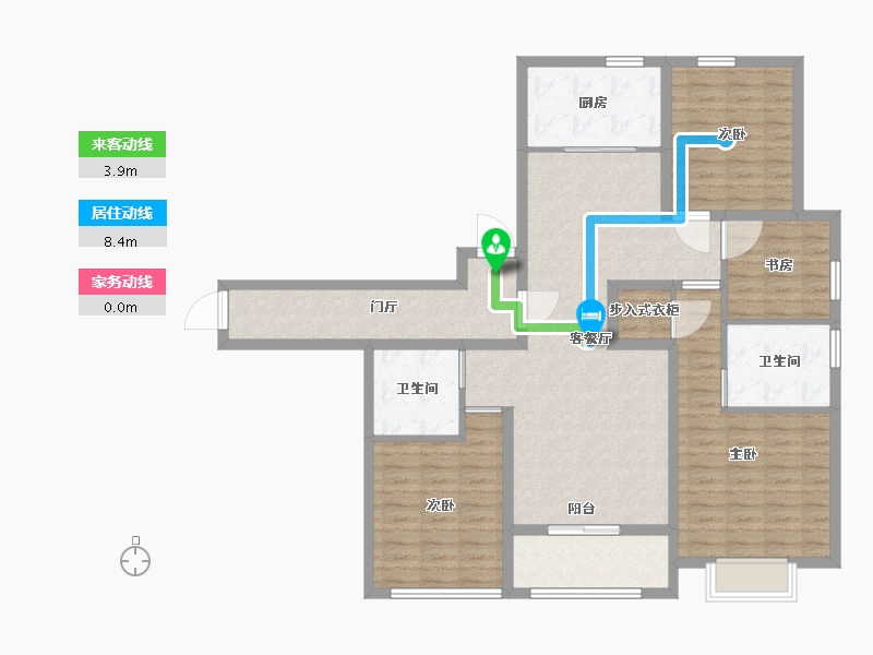 江苏省-南通市-金色家园-119.00-户型库-动静线