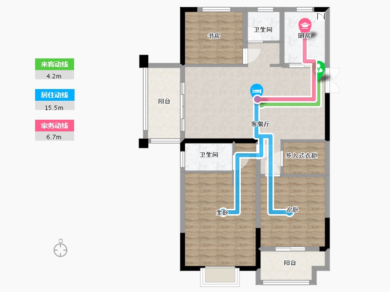 江苏省-淮安市-香格里拉公馆-102.40-户型库-动静线